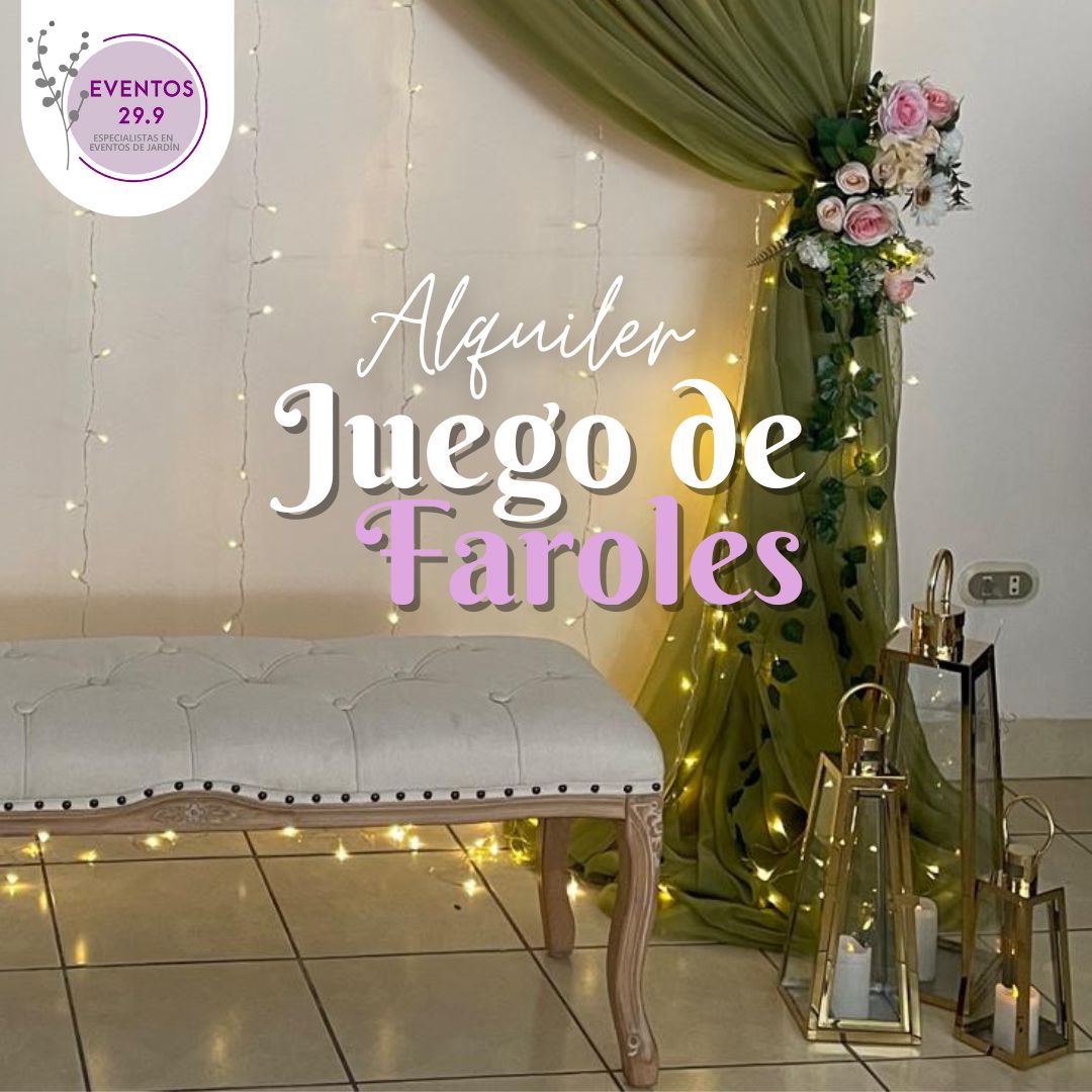 Alquiler de juego de faroles dorados
